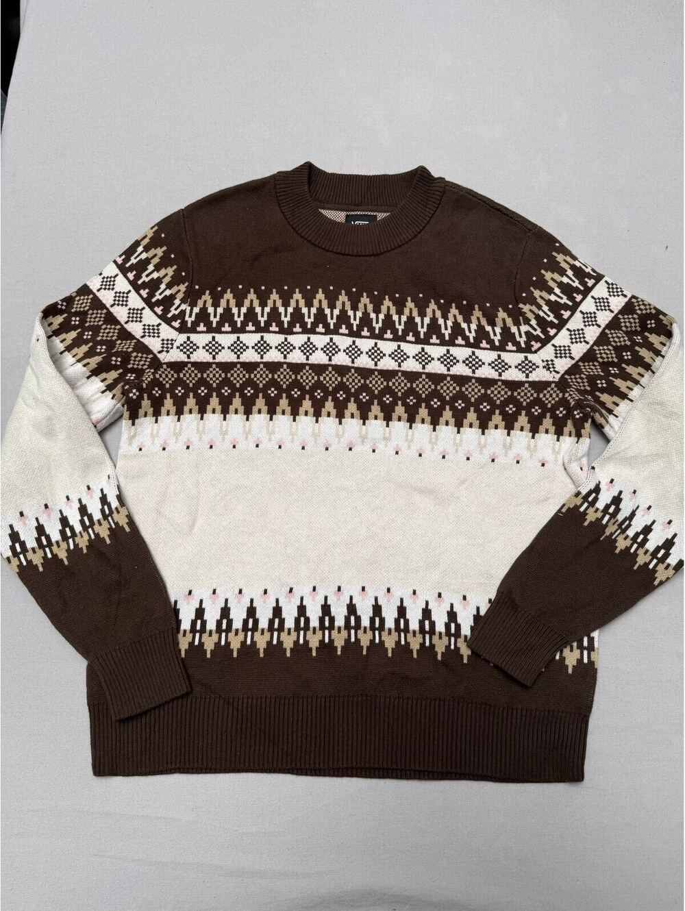 Vans x Justin Henry Knit Sweater Coffee Geometric Sweater -S